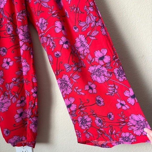 Boho Floral Print Strapless High Rise Wide Leg Full Length Jumpsuit - Picture 5 of 13